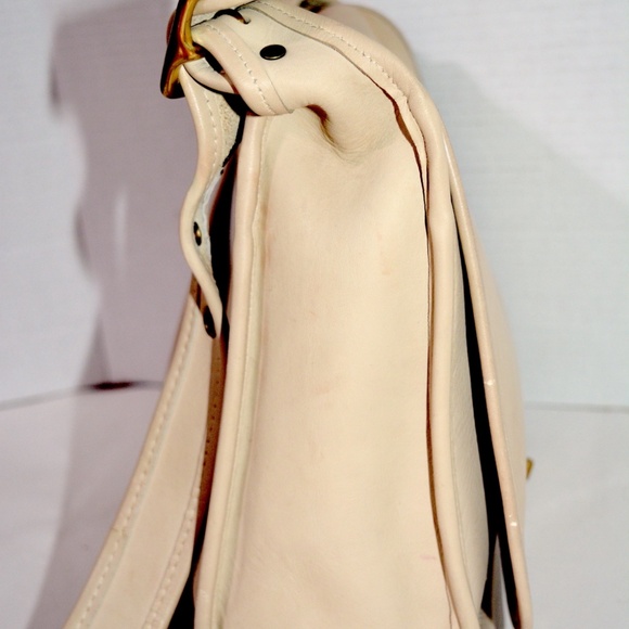 Vintage Y2K Coach Stewardess Bag Beige Leather Messenger Crossbody Purse 9525 - Picture 6 of 11